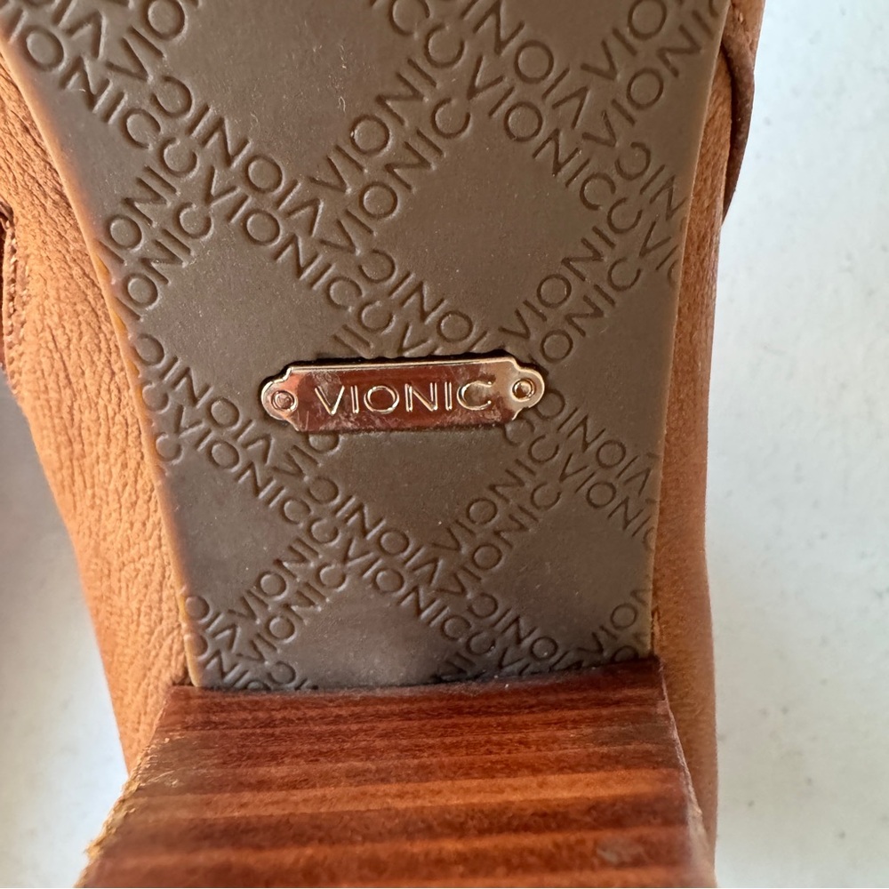 Vionic Upright Upton Leather Ankle Boot Cognac Women's USA Size 8 Casual Travel - Picture 6 of 11